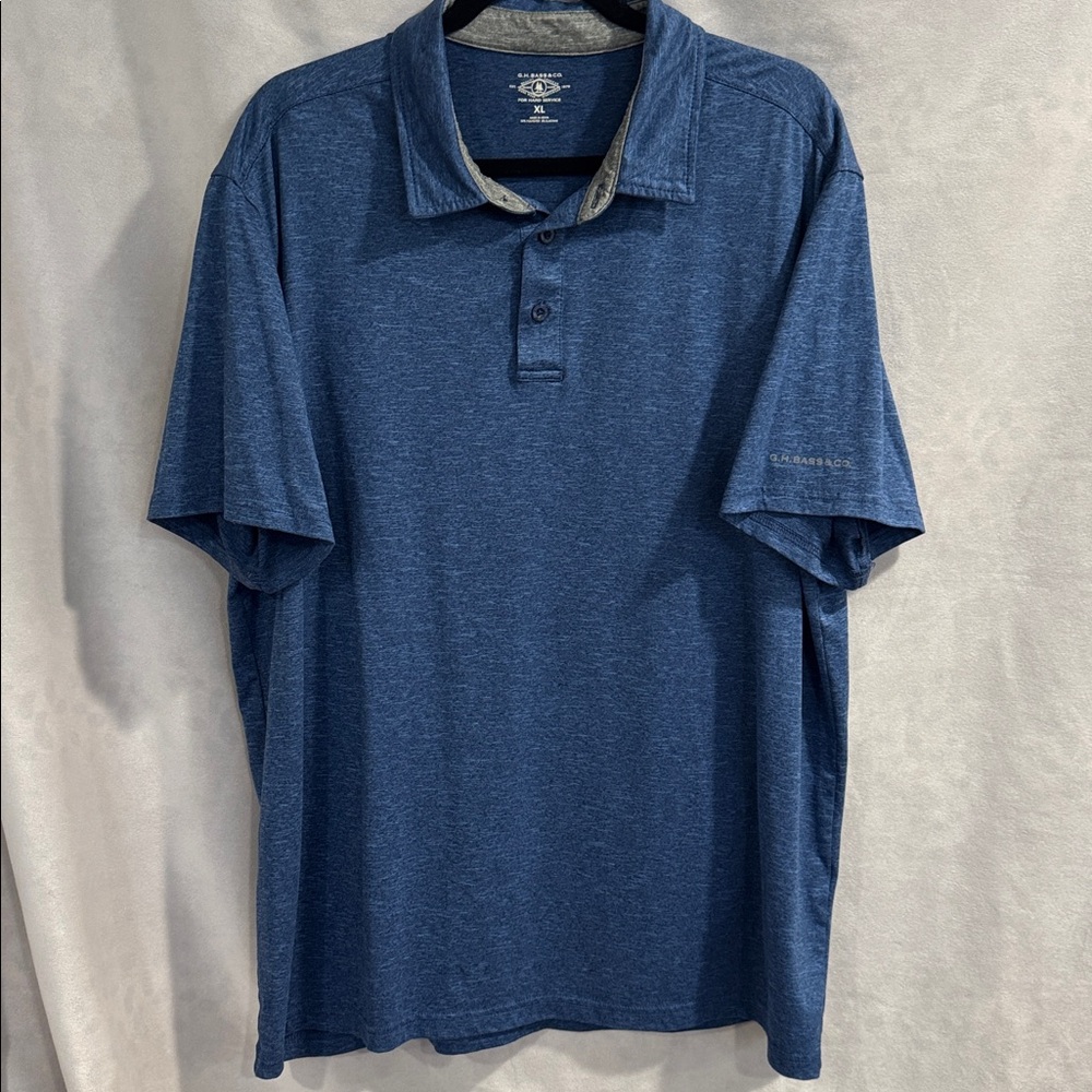 G.H. Bass & Co. Heathered Blue Performance Polo